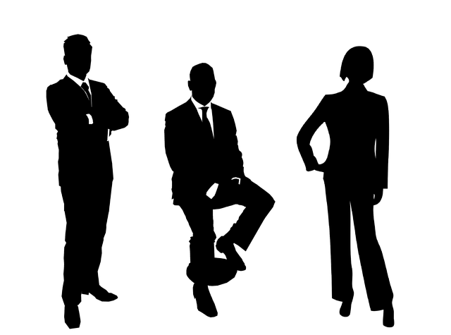 Silhouette von drei Geschäftsleuten