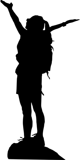 Silhouette Bergsteigerin